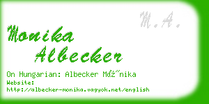 monika albecker business card